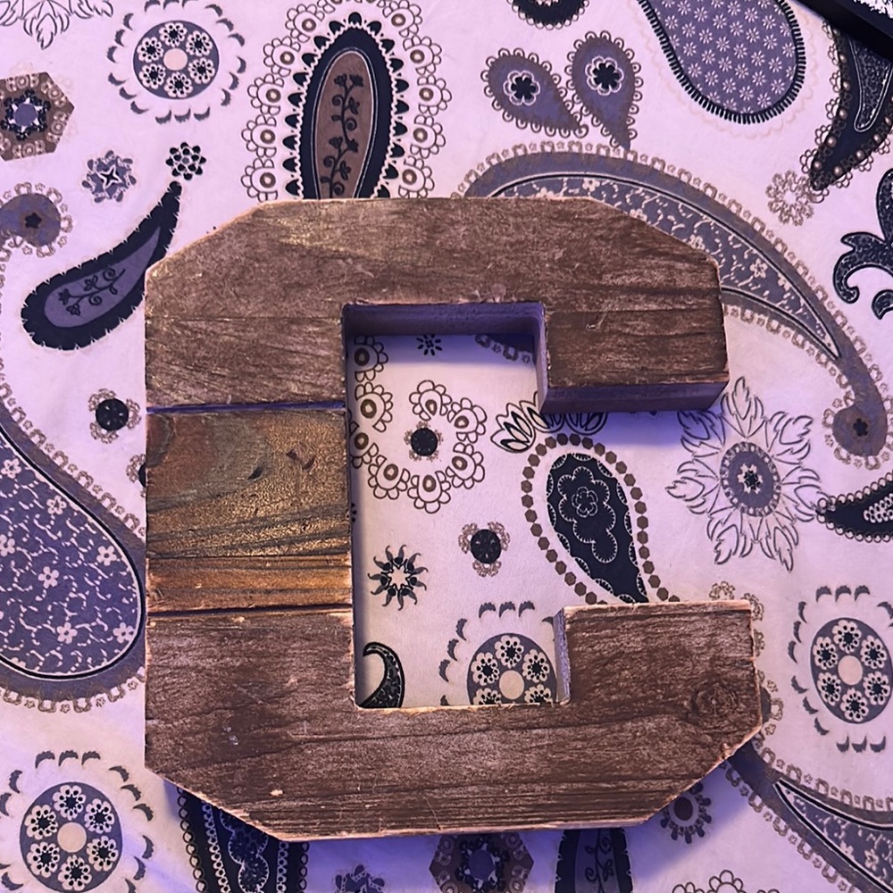 Rustic Wooden Letter C Decor